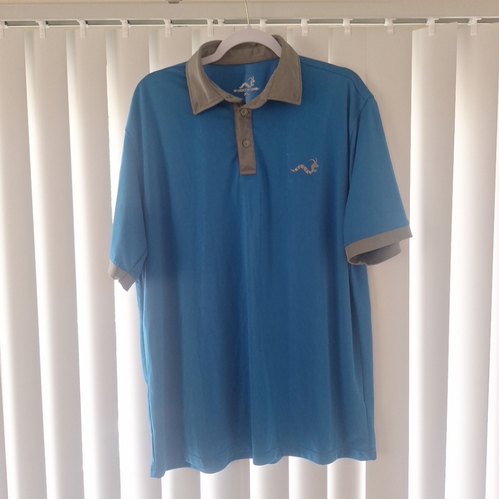 Woodworm Solid Blue Polo Golf Shirt